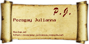Pozsgay Julianna névjegykártya
